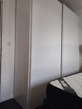 ARMOIRE DRESSING | Grande Penderie 2 portes coulissantes, blanc vernis laqué