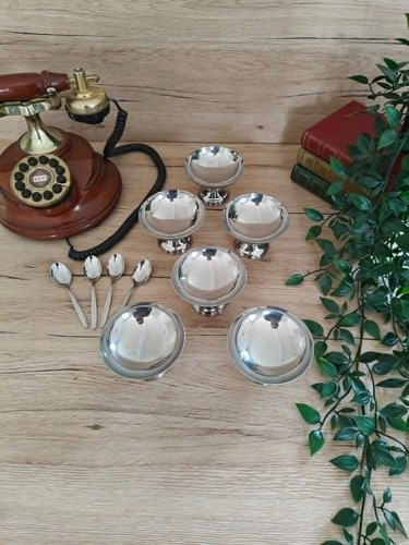 Lot coupes glace en verre - en,