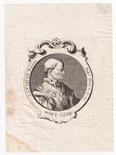 Portrait XVIIIe Pape Landon Papa Lando Landone Romano Sabina Pope Landus 1775