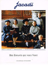 PUBLICITE ADVERTISING 074  1992   JACADI  pret à porter chaussures  enfants