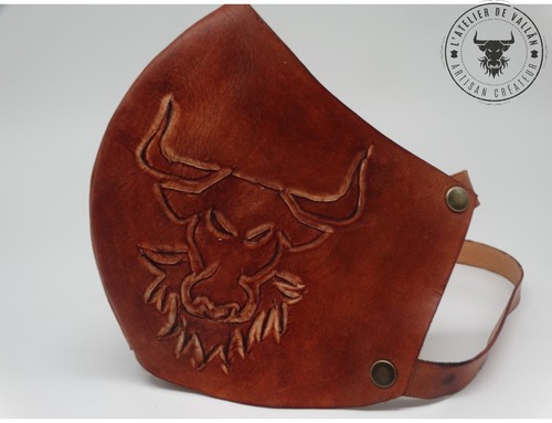 Masque moto cuir - de, en