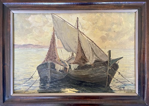 Ancien tableau marine mer