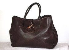 LONGCHAMP Grand Roseau HERITAGE Cuir Marron Foncé BE