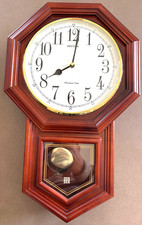 Horloge carillon Merisier neuf pendule murale 50cm X 31 balancier 3 sonneries