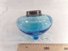ancien réservoir ou toupie en verre bleu de lampe à pétrole Ø 13,6 cm (DH61)