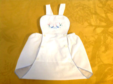 Anclienne/vintage barboteuse blanche brodée et croquét bleu