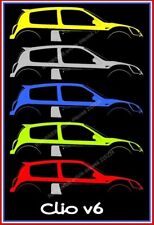 tableau " évocation RENAULT CLIO V6   " ( 22 CM X 15 CM X 3 MM  )