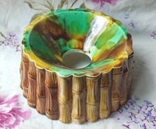 ANCIEN CRACHOIR DE MALADE EN BARBOTINE DÉCOR BAMBOUS 