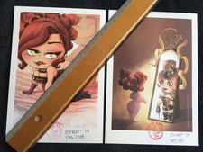 Lot 2 ex-libris Katia Even signés avec tampon «Original» numéroté rare Sexy Nue