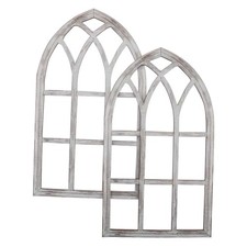 Décoration murale en 2 cadres de fenêtres cintrées : fausse fenêtre décorative