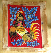 Tapisserie, canevas vintage , coqs, " Chantecler " , gout Picart Ledoux 57 x 46