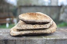 Lot de 3 corbeilles en liège vintage, corbeille liège, plat de liège