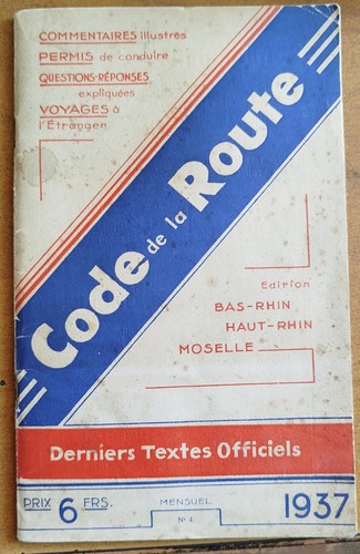 Road code booklet 1937 - code,