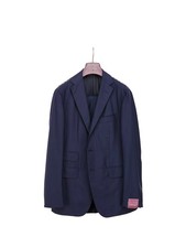 3500 $ SARTORIA PARTENOPEA NAPOLI Costume Solide Bleu Fait Main 100% Cachemire