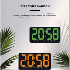 Horloge Murale Numérique Multifonction Affichage LED avec Alarme et Températur