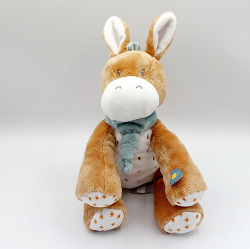 Doudou peluche âne beige