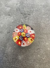 Petite Boule Sulfure Presse Papier Miniature Murano ? Decor Fleurs 