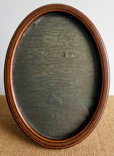Ancien porte photo ovale - porte, bois