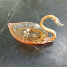 Vintsge Orange Swirl Art Glass
