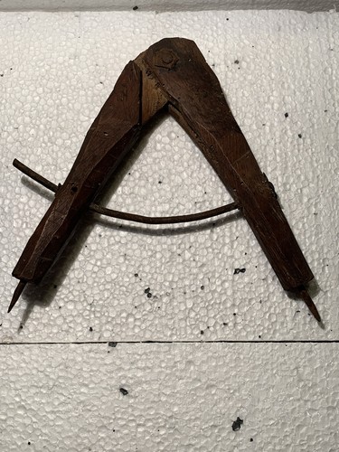 Ancien grand compas bois - grand,