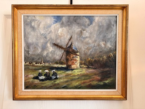 Tableau peinture huile bois - peinture,