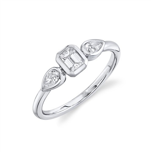14k blanc émeraude coupe - 14k,