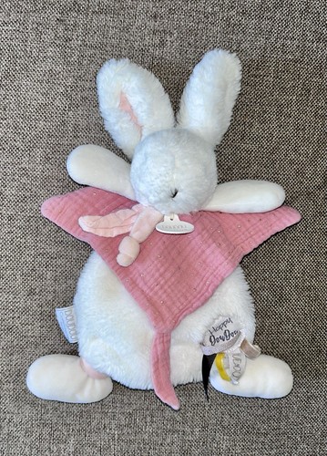 Lapin rose blanc doudou et - blanc,