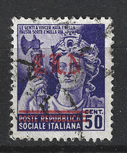 Italie timbre surcharge du - !,