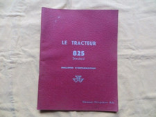 Tracteur MASSEY FERGUSON 825 Standard - bulletin d'information - 1961
