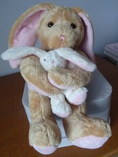DOUDOU  LAPIN  30 CM ET SON