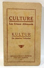 Ancien livre de 1919 Culture Les Crimes Allemands  ww1 Berger Levrault