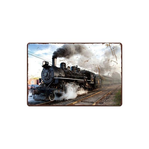 Plaque metal train - plaque,