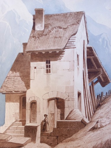 Dessin maison montagne chalet - dessin,