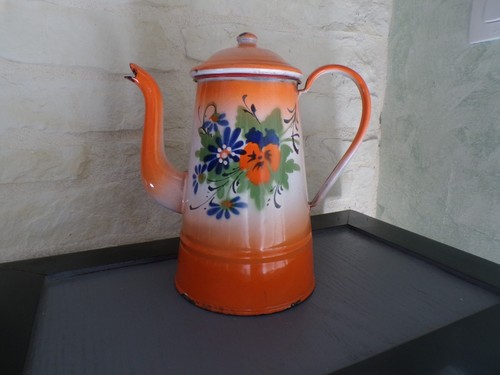 Cafetière émaillée ancienne - cafetière,