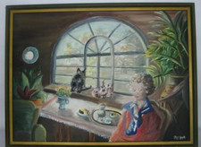 Tableau Ancien Huile Portrait