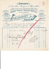 facture G. MANGENOT cuvellerie