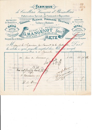 Facture mangenot cuvellerie - facture,