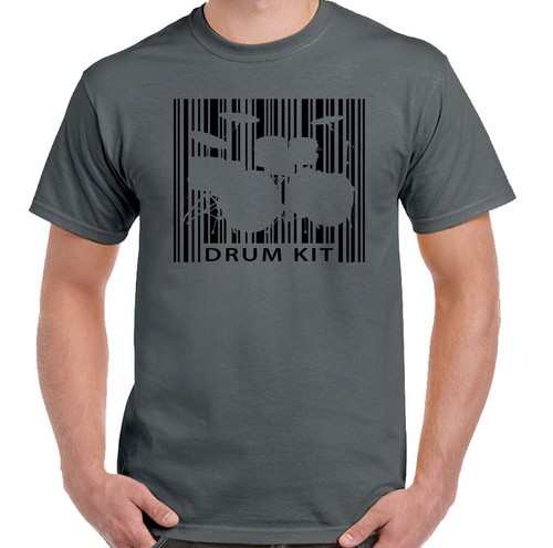 Drum kit shirt code barres - kit, t-shirt