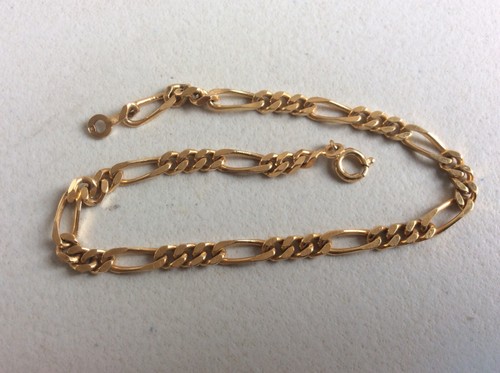 Bracelet plaqué figaro - plaqué, or