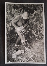 PHOTO ANCIENNE SPELEO spéléologue spéléologie Ardèche c. 1930 échelle de corde