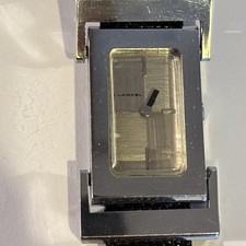 Montre mécanique rectangulaire LANCEL Art déco bracelet Lézard 70s  femme 37 mm