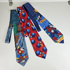 Disney Lot 3 Cravates Mickey Mouse et Mickey et Goofy Vintage 1990s 146 cm env.