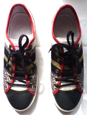 PATAUGAS NOIR LÉOPARD ROUGE ET OR BASKET SNEAKERS FEMME 37 ÉTAT NEUF, SUPERBES