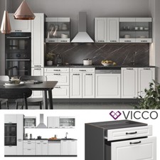 Kitchenette Cuisine intégrée R-Line Style rustique 350 cm anthracite blanc Vicco