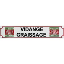Plaque émaillée :  VIDANGE