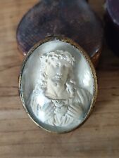 Médaillon Reliquaire Ancien, Jésus-Christ Coeur de Marie, écume de mer XIXe