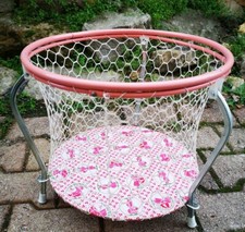 Ancien Vintage Parc Pour Poupée Poupon JOLLY JENNY Rond Pliant Rose Diam. 39 cm