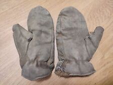 Gants Moufles en cuir / fourrure Pilote Avion Aviation Armée Air Guerre WW2