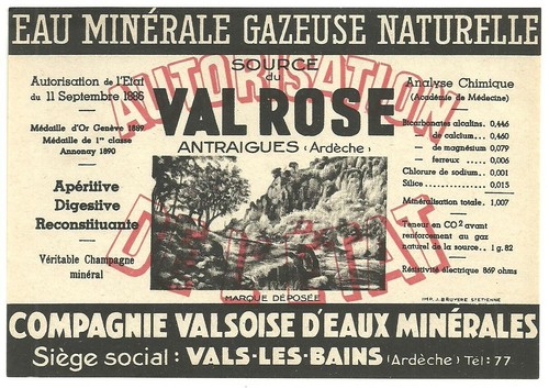 étiquette eau minérale