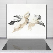 Planche De Cuisine En Verre Dessin Anges Anciens Enfants Bébés 60x52